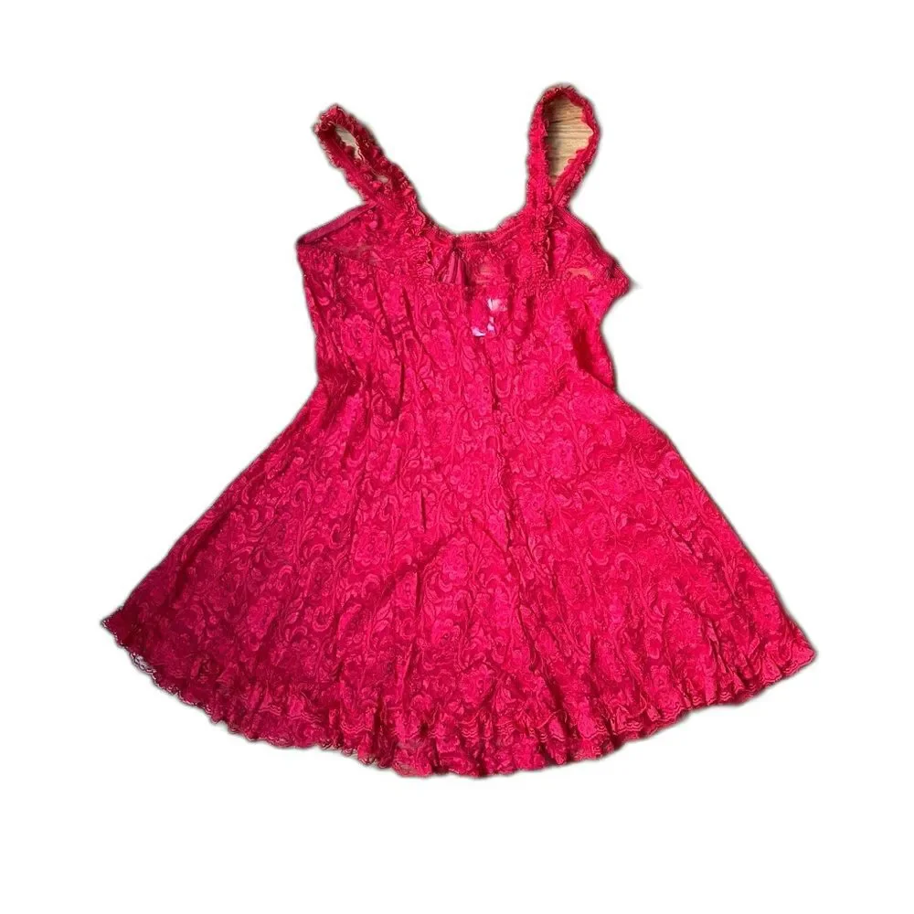 Vintage Inner Most Red Lace Slip Dress Size XL Lingerie - Picture 2 of 7